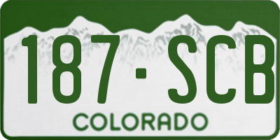CO license plate 187SCB