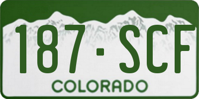 CO license plate 187SCF