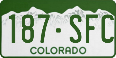 CO license plate 187SFC
