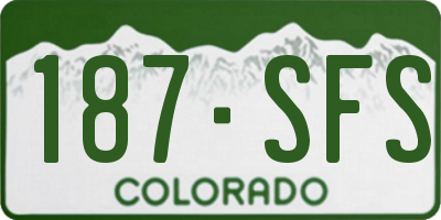 CO license plate 187SFS