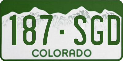 CO license plate 187SGD