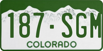 CO license plate 187SGM