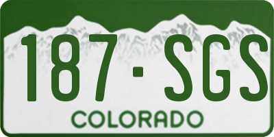 CO license plate 187SGS