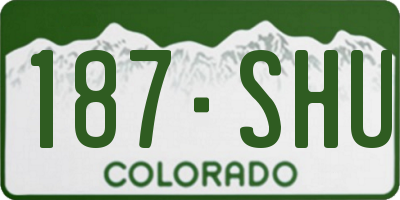 CO license plate 187SHU