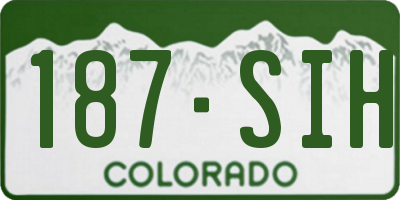 CO license plate 187SIH