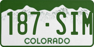 CO license plate 187SIM