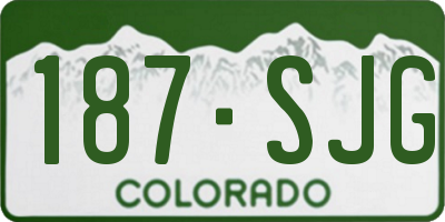 CO license plate 187SJG