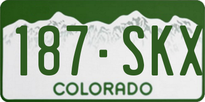CO license plate 187SKX