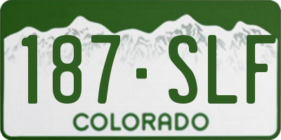 CO license plate 187SLF