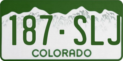 CO license plate 187SLJ