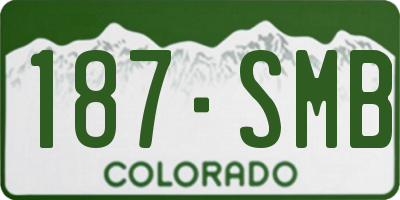 CO license plate 187SMB