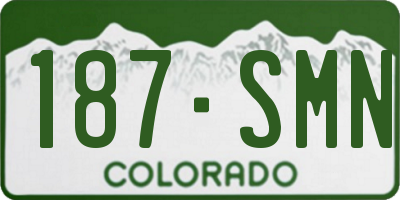 CO license plate 187SMN