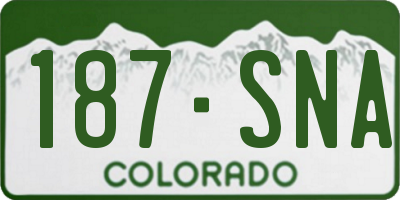 CO license plate 187SNA