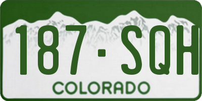 CO license plate 187SQH