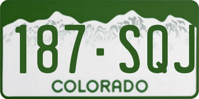 CO license plate 187SQJ
