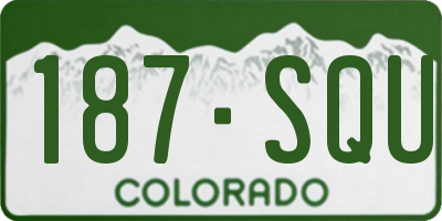 CO license plate 187SQU