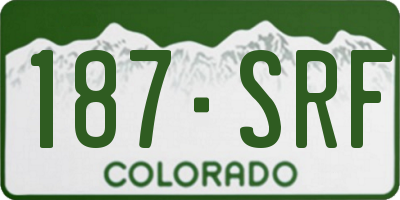 CO license plate 187SRF