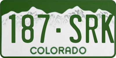CO license plate 187SRK