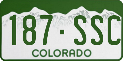 CO license plate 187SSC