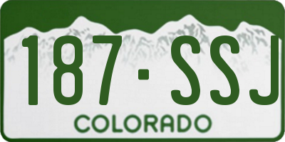 CO license plate 187SSJ