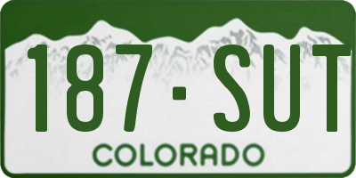 CO license plate 187SUT
