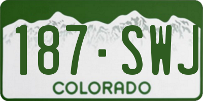 CO license plate 187SWJ