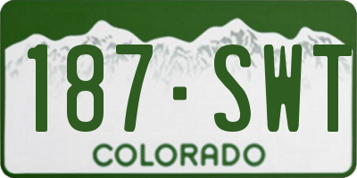 CO license plate 187SWT
