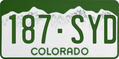 CO license plate 187SYD