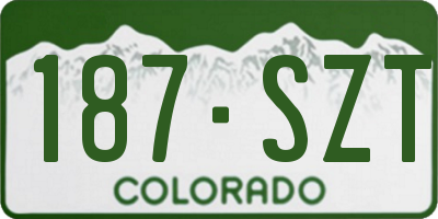 CO license plate 187SZT