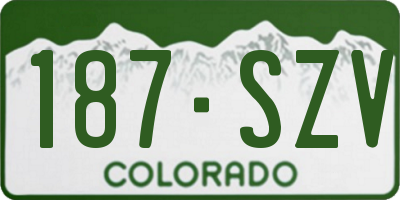 CO license plate 187SZV