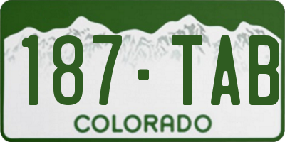 CO license plate 187TAB