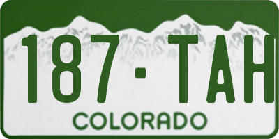 CO license plate 187TAH
