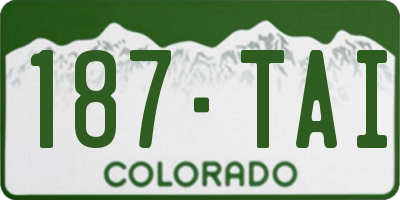 CO license plate 187TAI