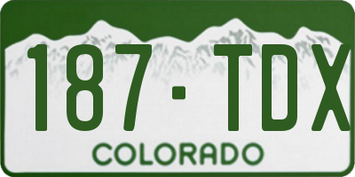CO license plate 187TDX