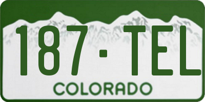 CO license plate 187TEL