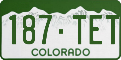 CO license plate 187TET
