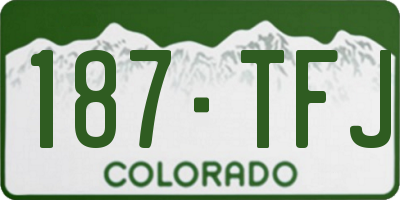 CO license plate 187TFJ
