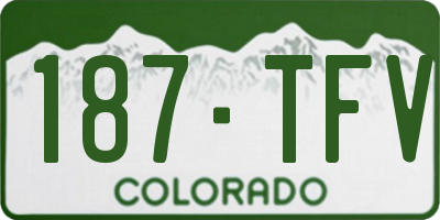CO license plate 187TFV