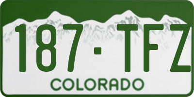 CO license plate 187TFZ