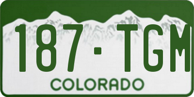 CO license plate 187TGM
