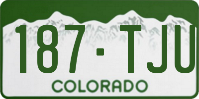 CO license plate 187TJU