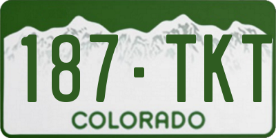 CO license plate 187TKT