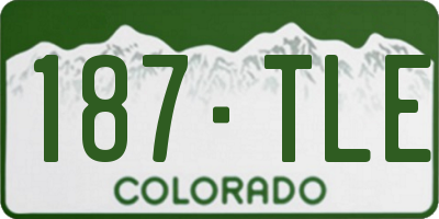 CO license plate 187TLE