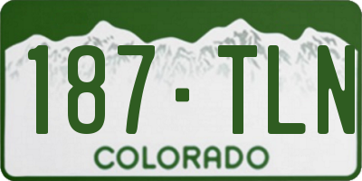 CO license plate 187TLN
