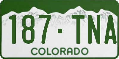 CO license plate 187TNA