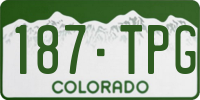 CO license plate 187TPG
