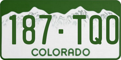 CO license plate 187TQO