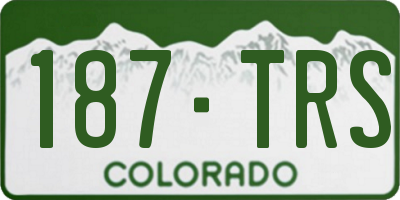 CO license plate 187TRS