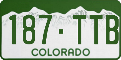 CO license plate 187TTB