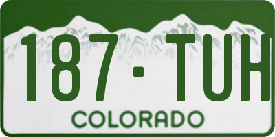 CO license plate 187TUH